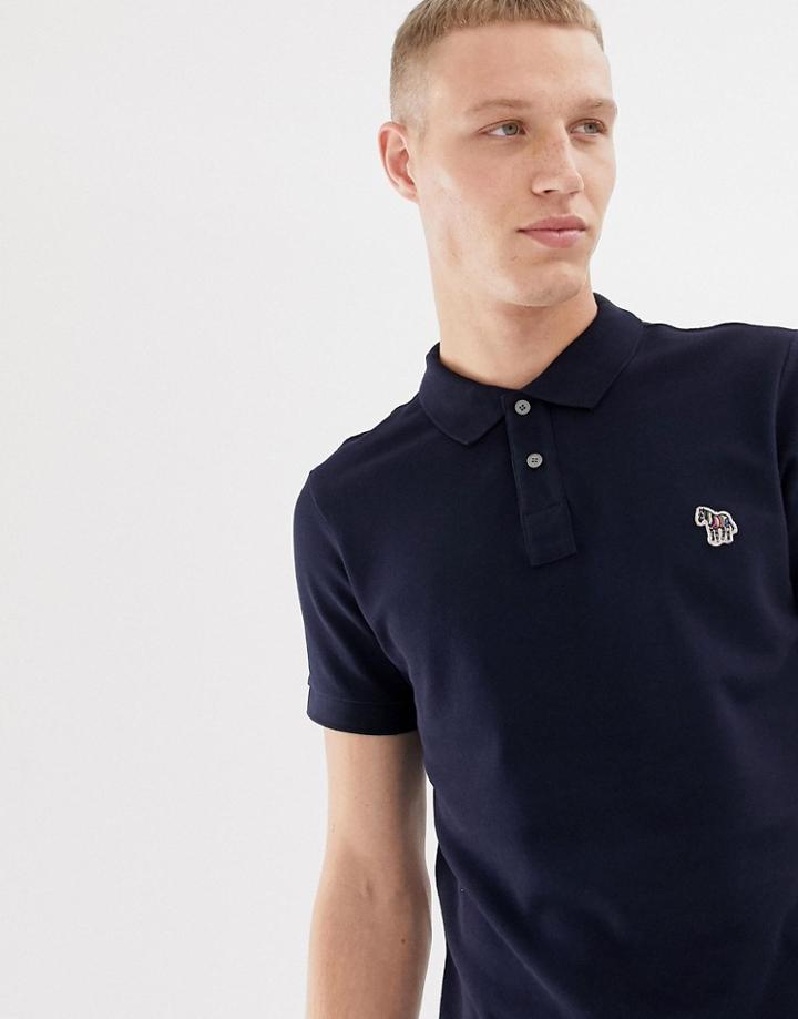 Ps Paul Smith Slim Fit Zebra Logo Polo In Navy