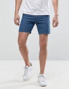 Selected Homme Shorts With Dot Stitch Detail - Blue