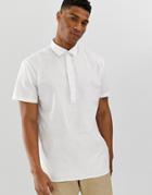 Selected Homme Short Sleeve Half Placket Linen Shirt - White