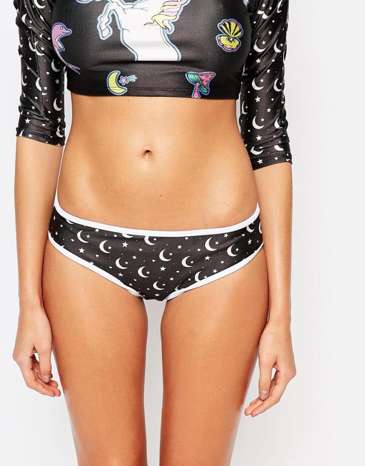 Wildfox Moon Star Bikini Bottoms - Clean Black
