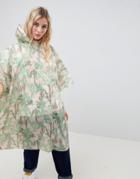 Monki Cactus Print Festival Poncho In Yellow Print - Multi