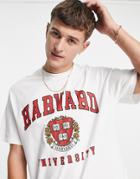 Topman Oversized Fit T-shirt With Harvard Uni Print In White