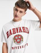 Topman Oversized Fit T-shirt With Harvard Uni Print In White