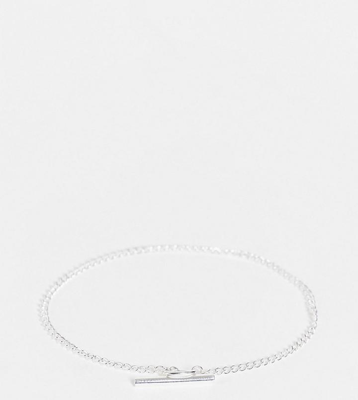 Asos Design Sterling Silver T Bar Bracelet