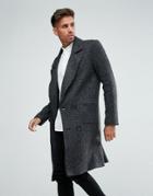 Boohooman Smart Overcoat In Dark Gray - Gray