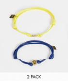 Classics 77 2 Pack Cord Adjustable Bracelets In Yellow