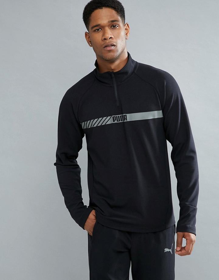 Puma Running Active Tec Stretch Zip Sweat In Black 59423801 - Black