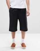Asos Tailored Basketball Shorts In Black Linen - Black