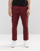 Weekday Wood Cropped Chinos Wine - Red