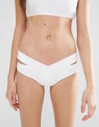 Asos Neoprene Strappy Bikini Bottom - White