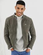 Selected Homme Suede Racer Jacket - Gray