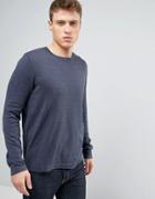 Asos Crew Neck Sweater In Relaxed Fit - Navy