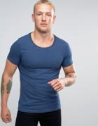 Asos Fitted Fit T-shirt With Scoop Neck And Stretch - Navy