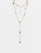 Monki Estelle Layered Star Necklace In Gold