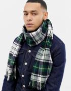 Weekday Meridian Scarf In Green Check - Green