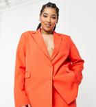 Extro & Vert Plus Slouchy Blazer In Tangerine-orange