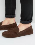 Asos Driving Shoes In Brown Faux Suede - Brown
