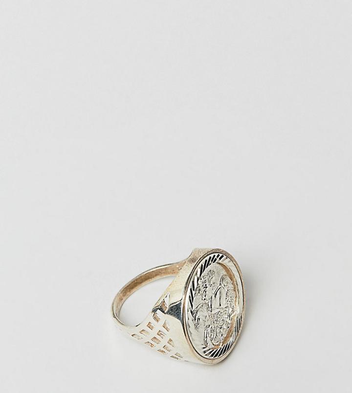 Chained & Able Old English Sovereign Ring In Sterling Silver - Silver