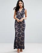 Jessica Wright Lace Fishtail Maxi Dress - Black