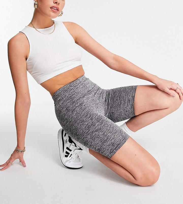 Asos Design Tall Legging Short In Heather-grey