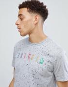 Mennace Color Embroidered T-shirt - Gray