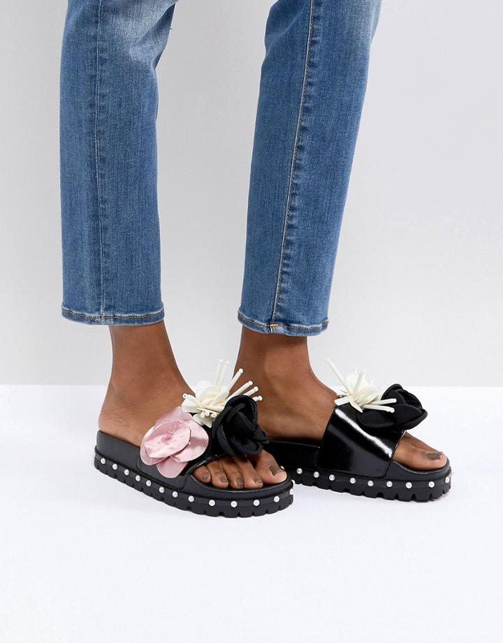 Sixtyseven Belle 3d Flower Slide Sandals - Multi