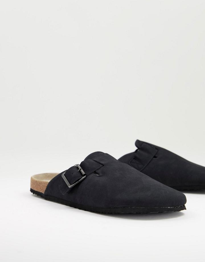 Asos Design Mule Sandal In Black Faux Suede