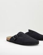 Asos Design Mule Sandal In Black Faux Suede