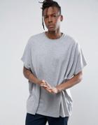 Asos Extreme Oversized T-shirt In Gray Marl - Gray