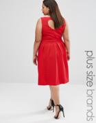 Lovedrobe Plus Skater Dress With Heart Back - Red