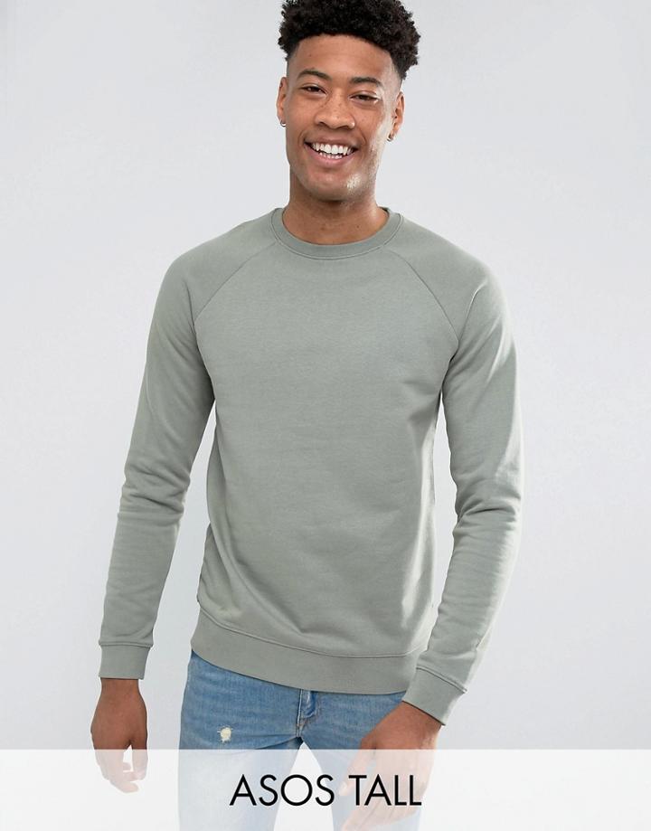 Asos Tall Sweatshirt In Green - Green