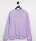 Collusion Unisex Oversized Sweatshirt With Embossed Logo In Purple