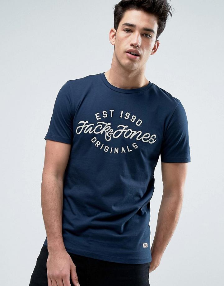 Jack & Jones Originals Crew Neck T-shirt With Graphic Print - Black