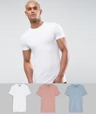 Asos Extreme Muscle Fit T-shirt With Crew Neck 3 Pack Save - Multi