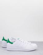 Adidas Originals Vegan Stan Smith Sneakers In White And Green
