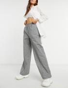 Asos Design Oversized Track Pants In Mono Check-multi
