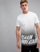 Bershka Sport Short Sleeve Slogan T-shirt In White - White