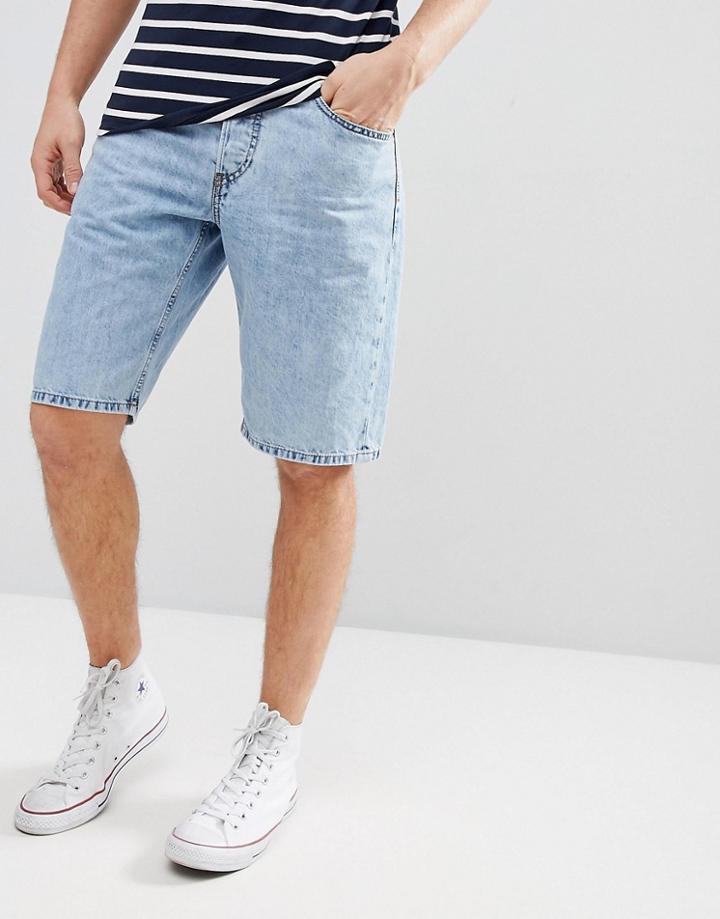 Diesel Kee Acid Wash Denim Shorts - Blue