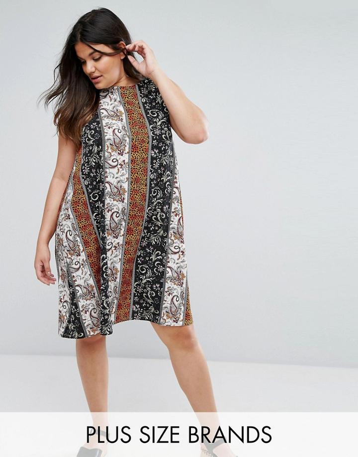 Ax Paris Plus Floral Border Column Dress - Multi
