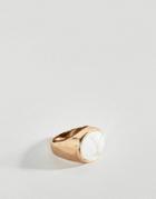 Designb Signet Ring In Gold With Stone - Gold