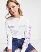 Crooked Tongues Long Sleeve T-shirt With Peace Graphic In White