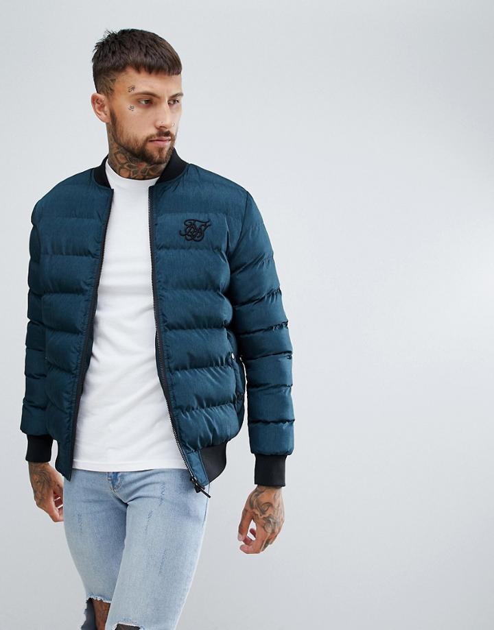 Siksilk Puffer Jacket In Navy - Navy