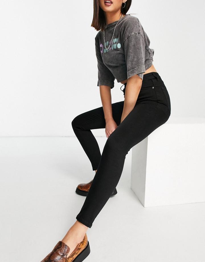 Topshop Jamie Jeans In Pure Black