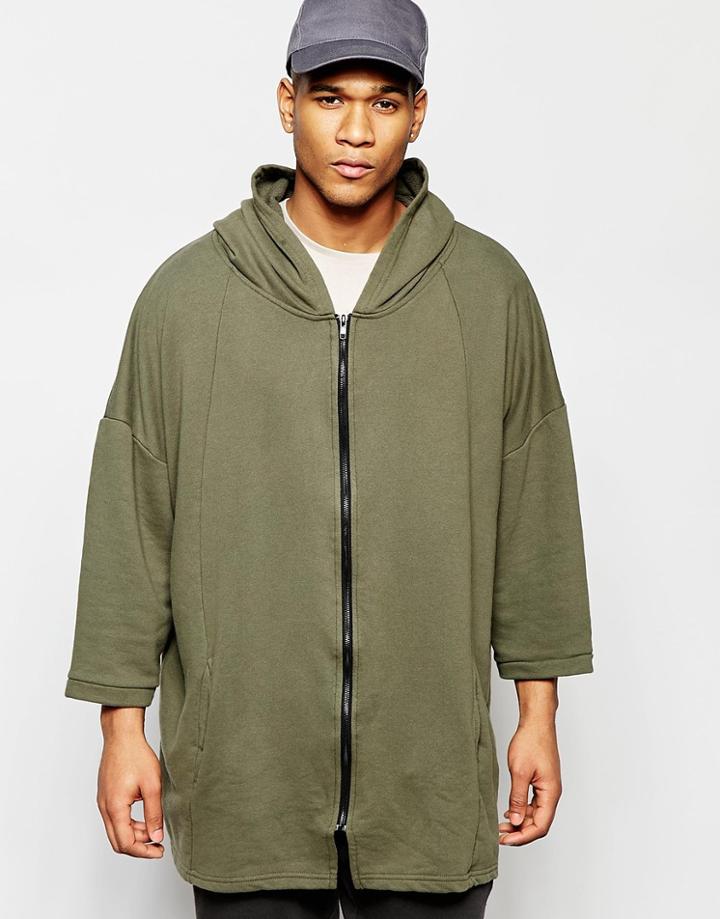Kubban Longline Oversized Hoody - Green