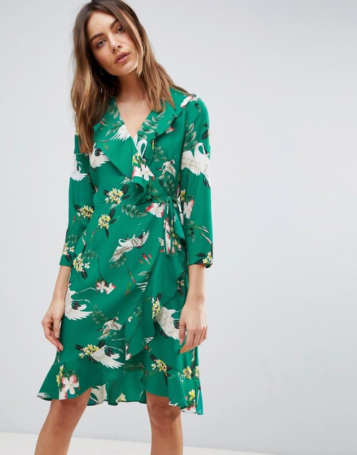 Y.a.s Printed Frill Dress - Multi