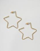 Asos Star Hoop Earrings - Gold