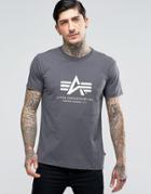 Alpha Industries T-shirt With Logo In Regular Fit Gray - Gray