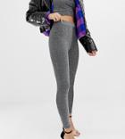 Collusion High Waisted Leggings In Sparkle - Silver