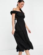 River Island Lace Tiered Maxi Dress In Black