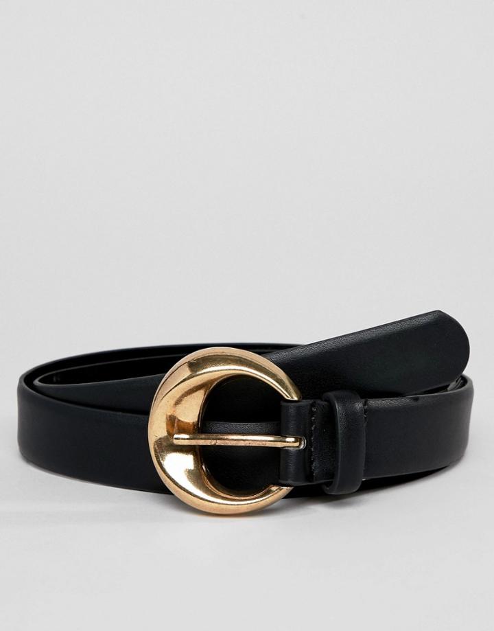 Mango Oval Buckle Belt - Black